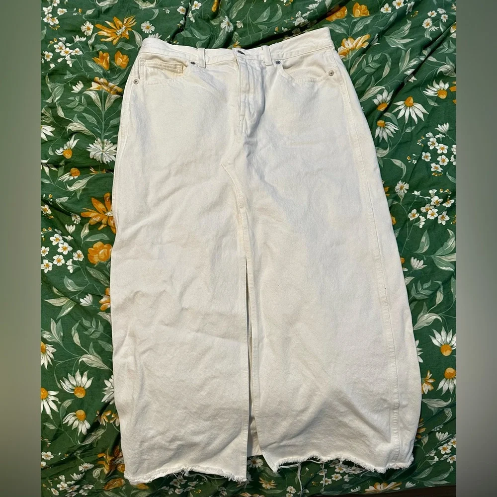 Madewell White Denim Midi Skirt - Picture 2 of 3